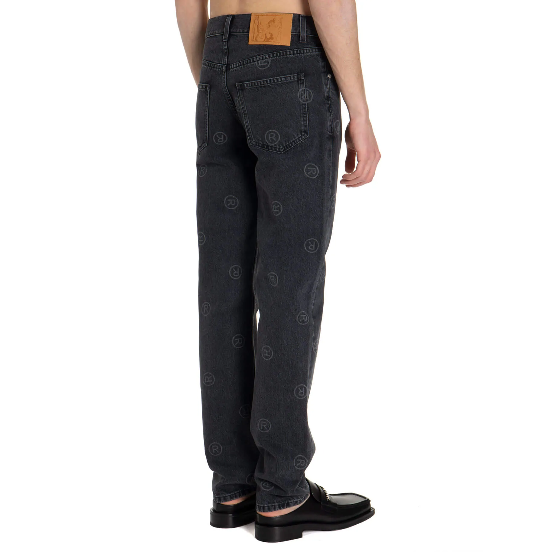 Martine Rose All-Over Logo Print Straight Leg Jeans