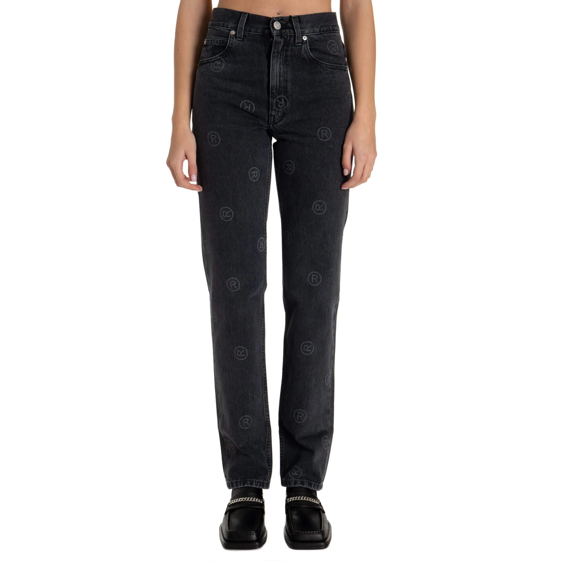 Martine Rose All-Over Logo Print Straight Leg Jeans