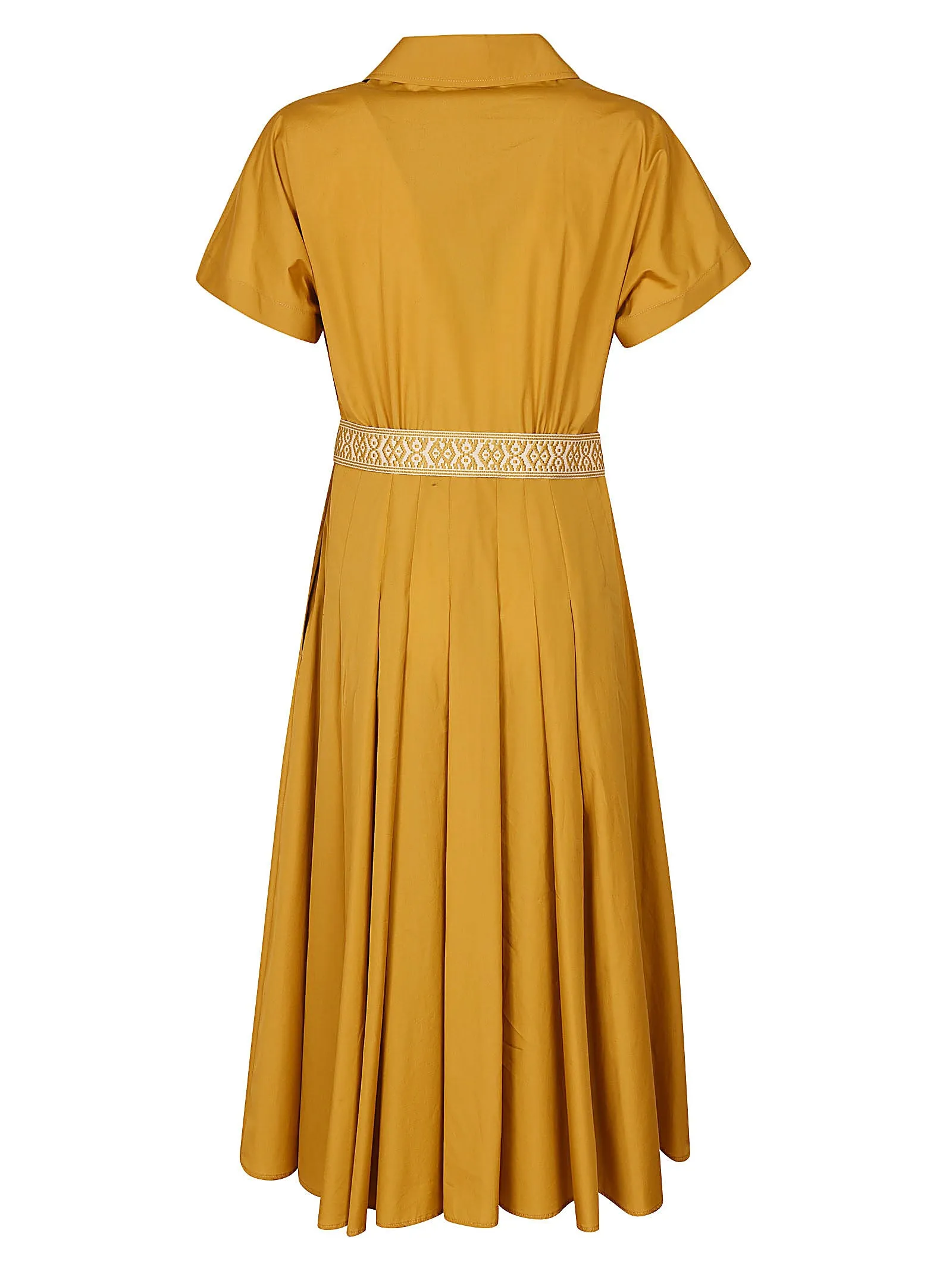 Max Mara Studio Belted Short-Sleeved Midi Dress