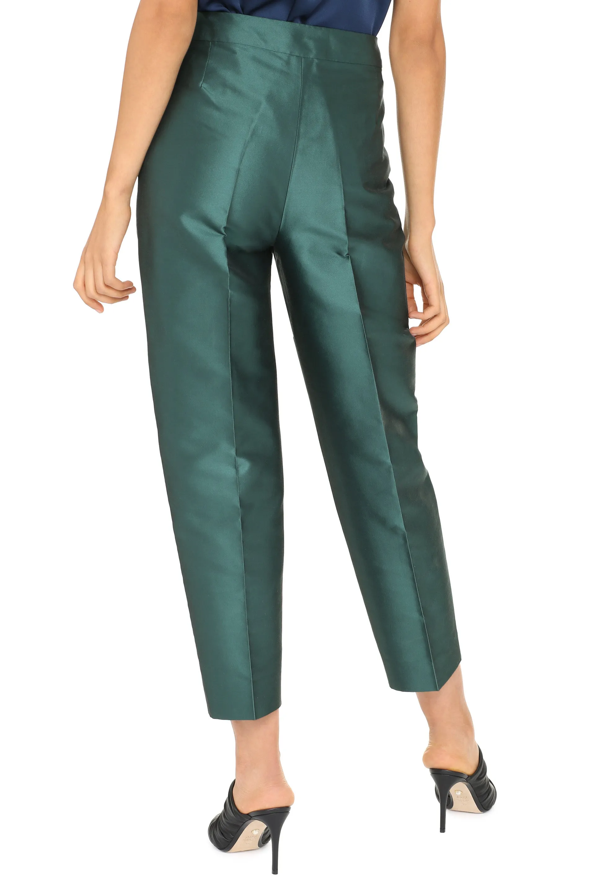 Max Mara Studio Monile Straight Leg Satin Trousers