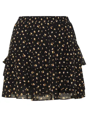 Michael Michael Kors Floral Georgette Flounce Skirt