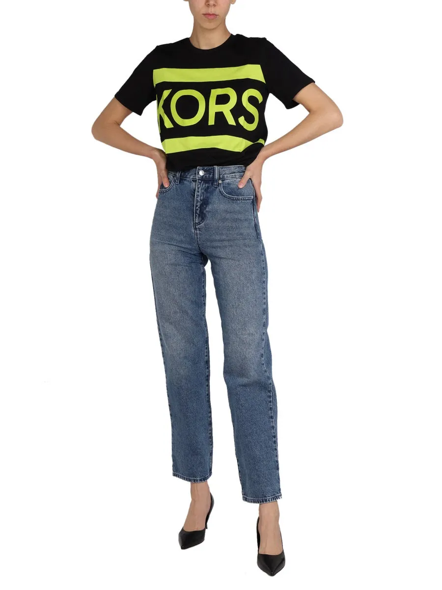 Michael Michael Kors Straight Leg Cropped Jeans