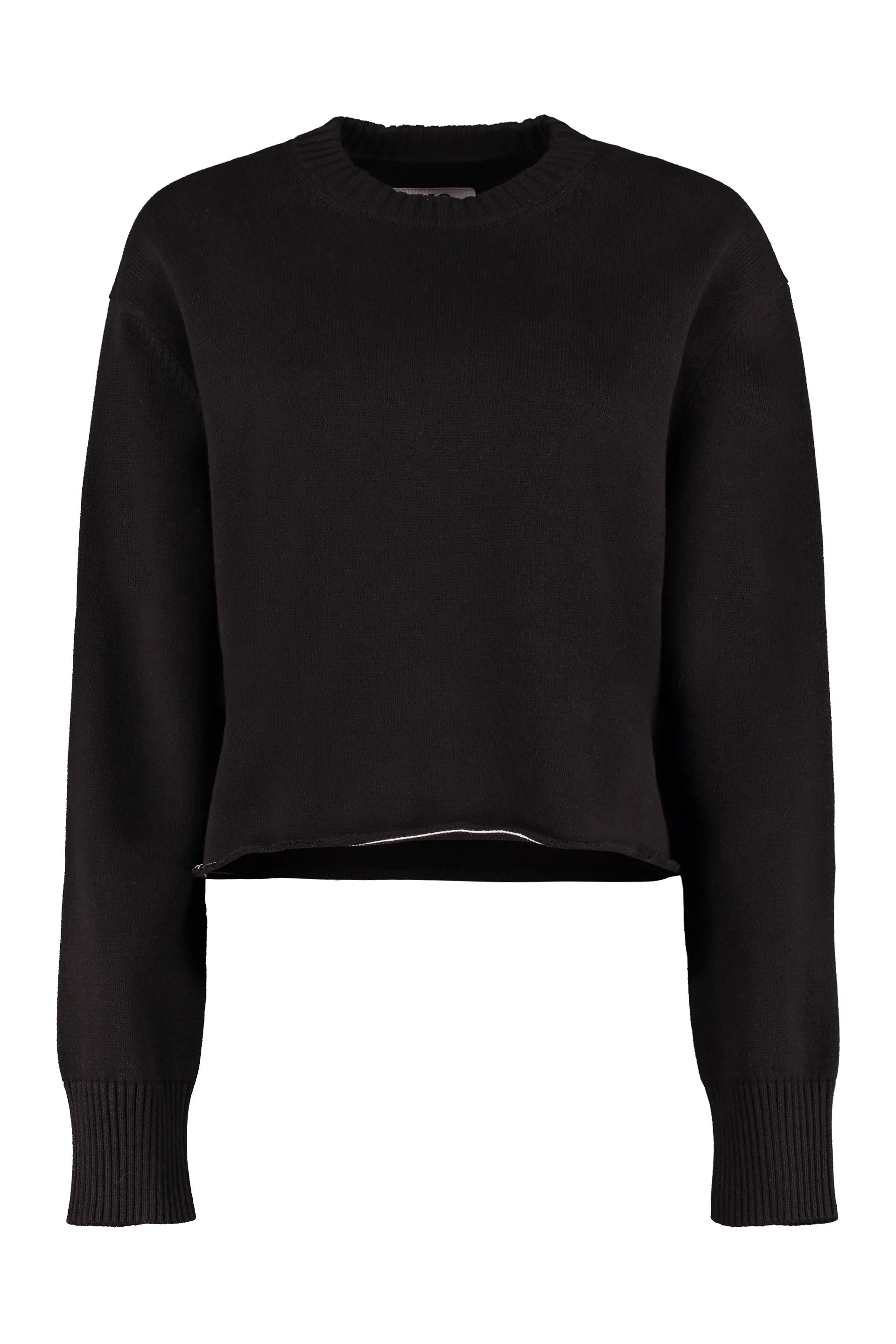 MM6 Maison Margiela Elbow-Patch Crop Knit Jumper