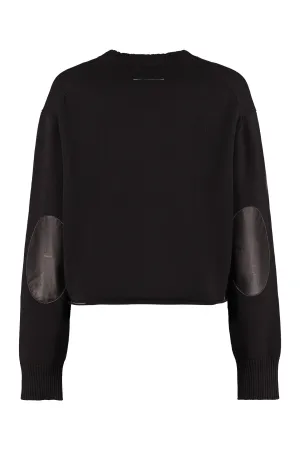 MM6 Maison Margiela Elbow-Patch Crop Knit Jumper