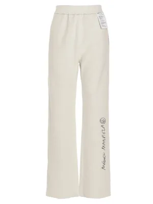 MM6 Maison Margiela Logo Embroidered Flared Trousers