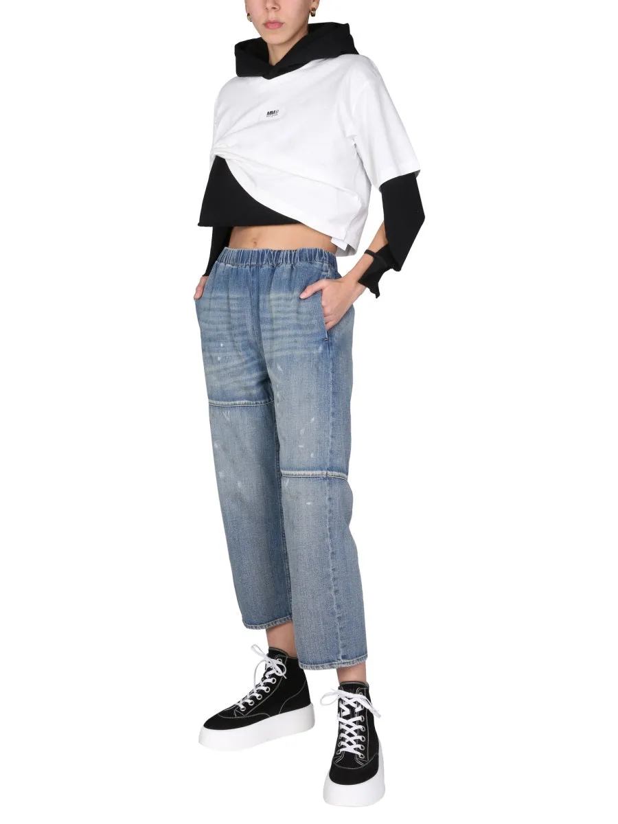 MM6 Maison Margiela Long Sleeved Cropped Hoodie