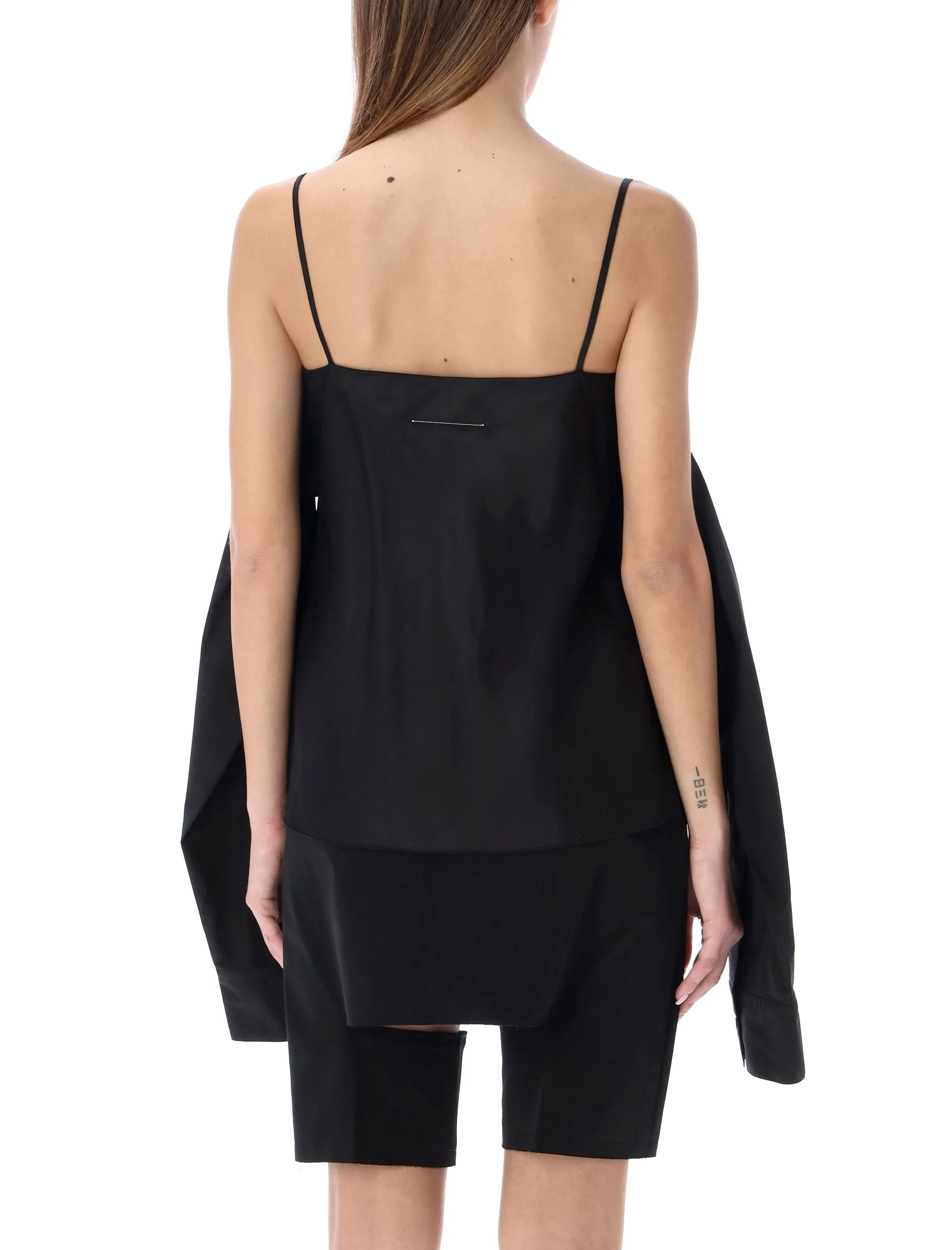 MM6 Maison Margiela Tie-Detailed Square-Neck Slip Top