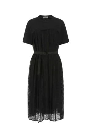 Moncler Belted Short-Sleeved Midi Dress