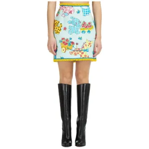 Moschino Calico Animals Piquet Mini Skirt