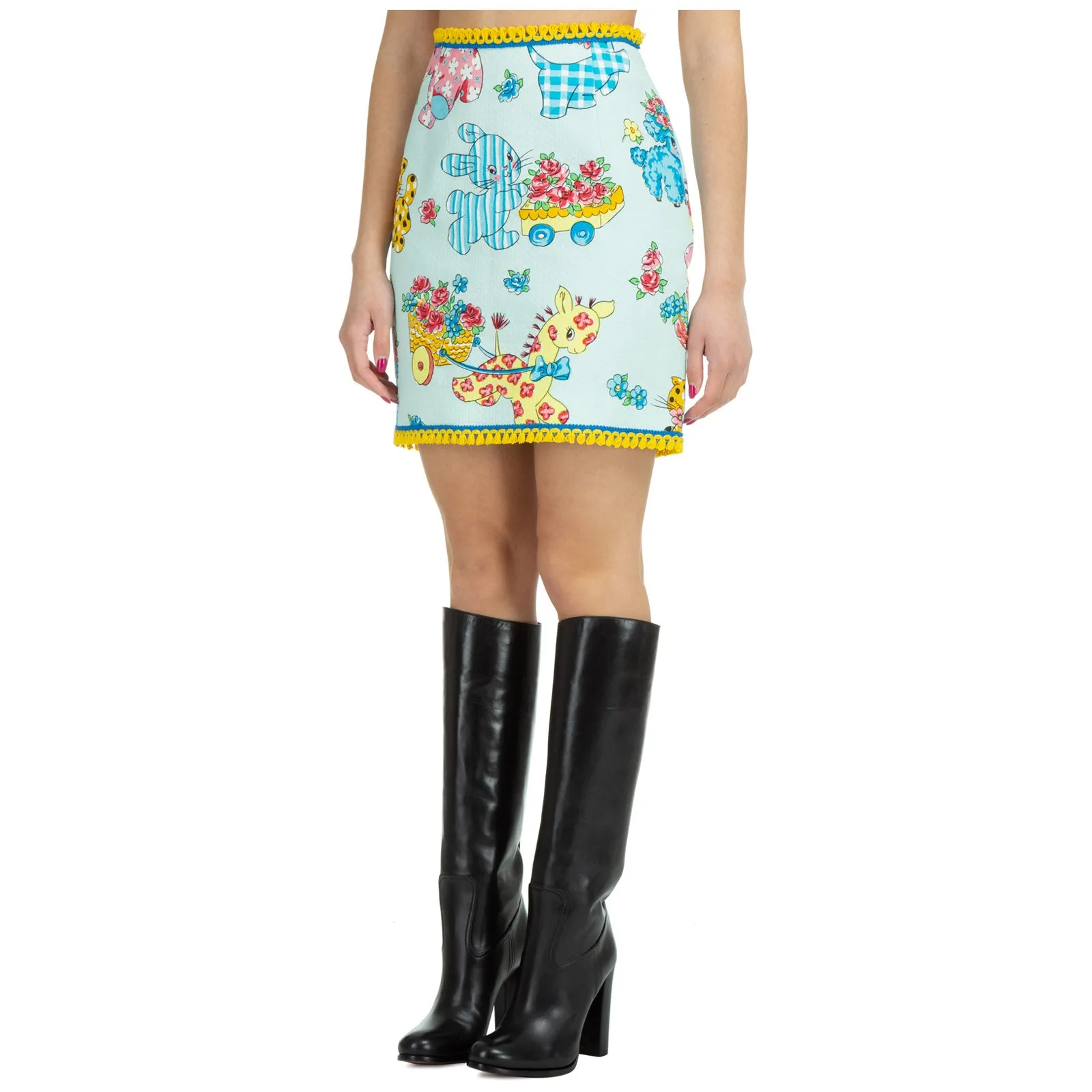 Moschino Calico Animals Piquet Mini Skirt