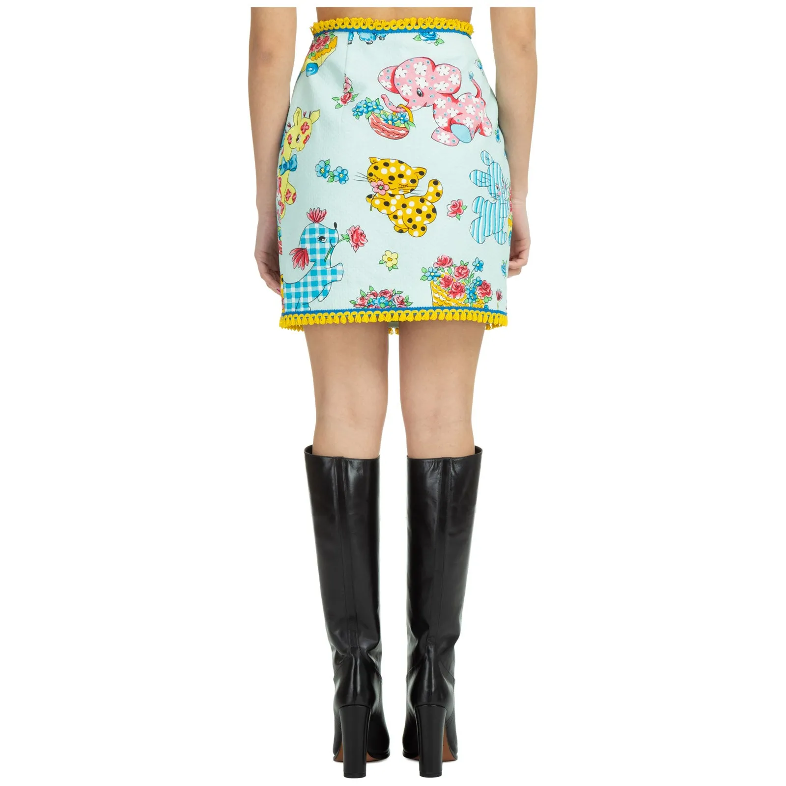 Moschino Calico Animals Piquet Mini Skirt