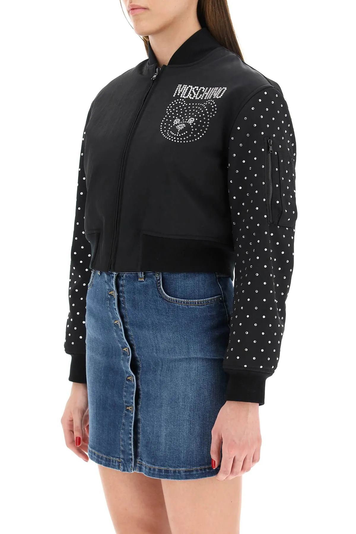 Moschino Embellished Teddy Bomber Jacket