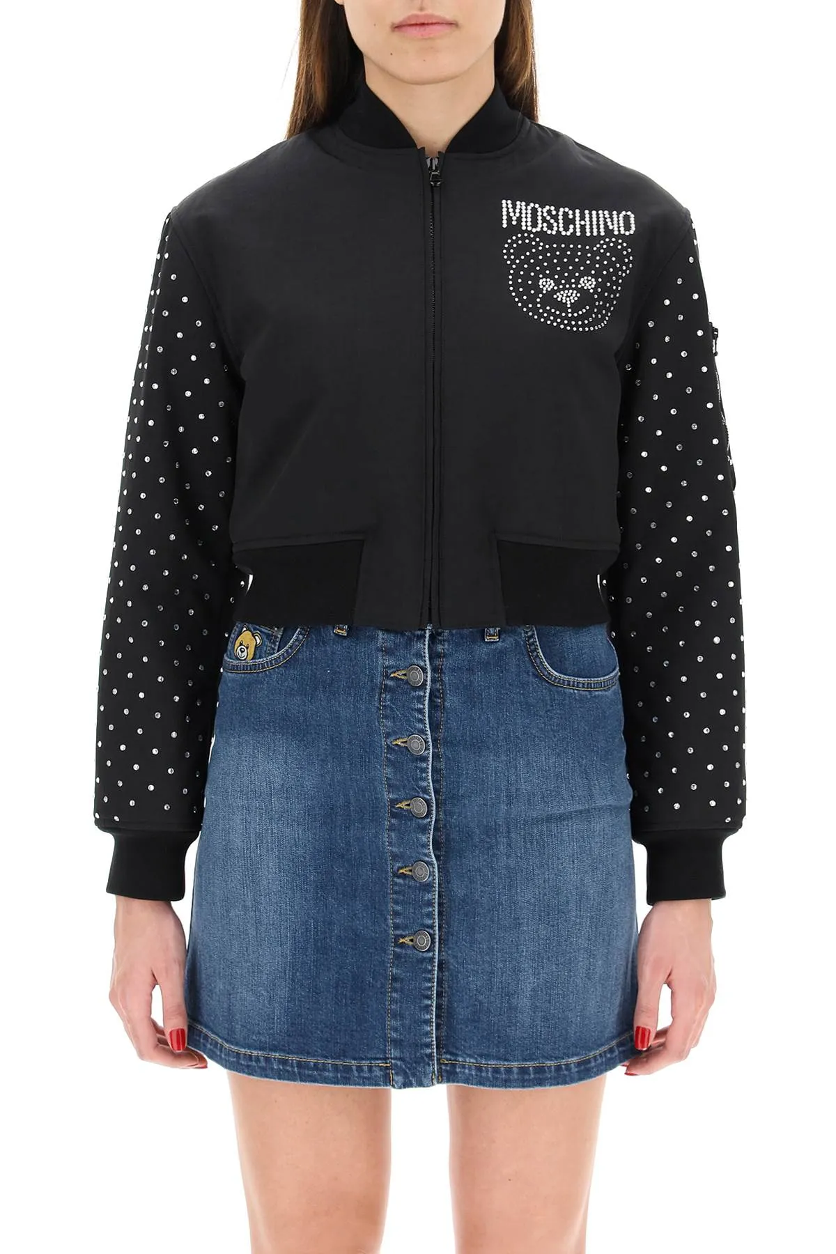 Moschino Embellished Teddy Bomber Jacket