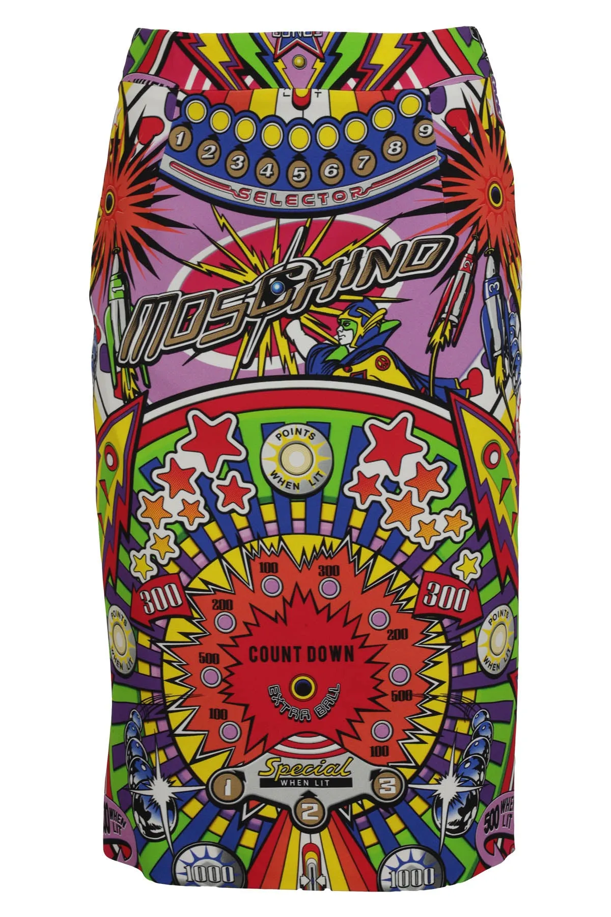 Moschino Graphic Printed High Waist Pencil Skirt