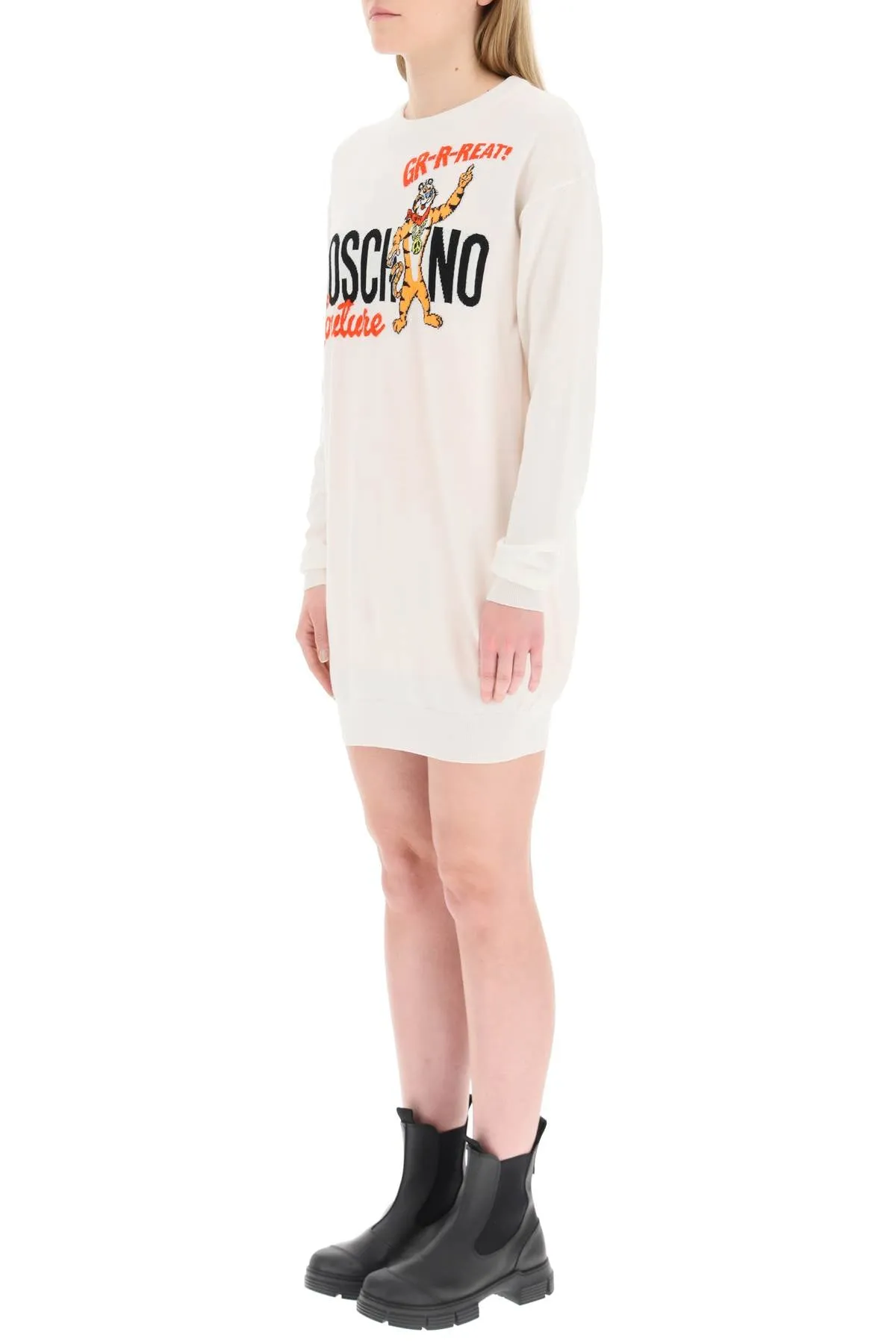 Moschino Intarsia-Knit Mini Dress