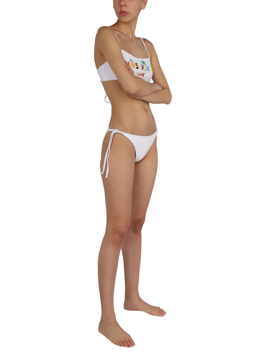 Moschino Logo Printed Bikini Top