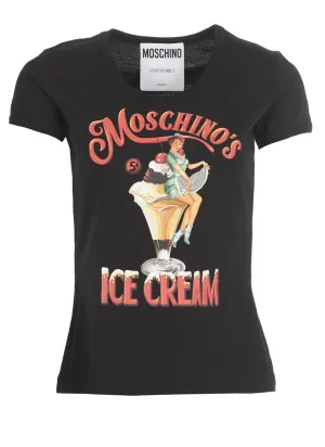 Moschino Logo Printed Crewneck T-Shirt