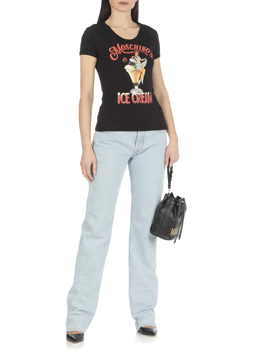 Moschino Logo Printed Crewneck T-Shirt