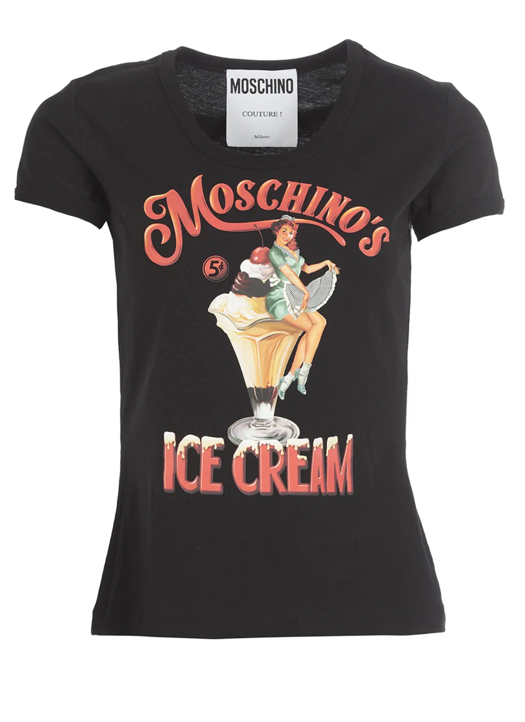 Moschino Logo Printed Crewneck T-Shirt