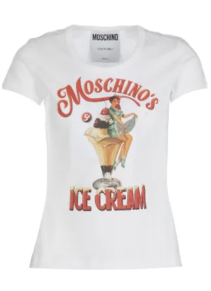 Moschino Logo Printed Crewneck T-Shirt