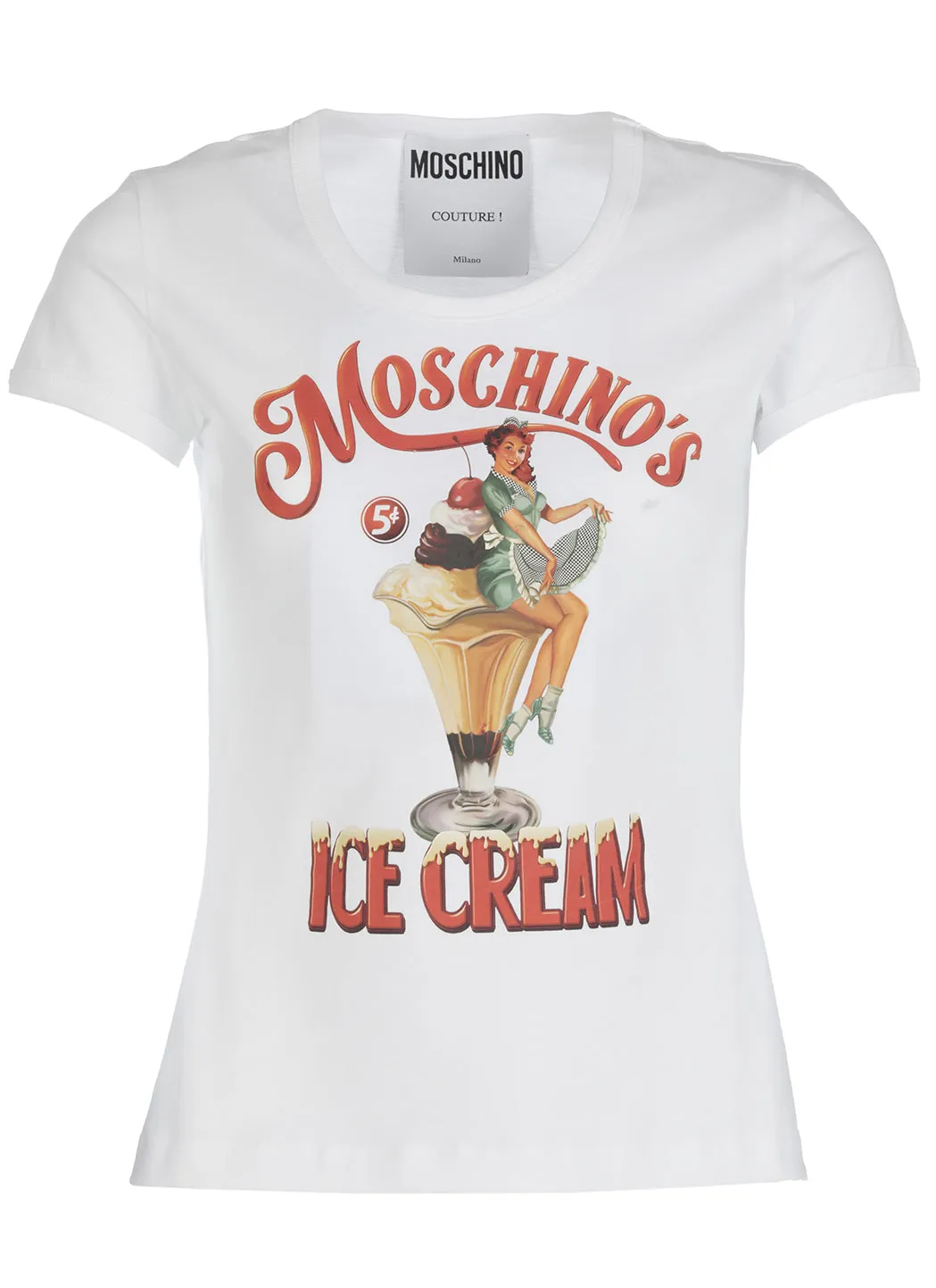 Moschino Logo Printed Crewneck T-Shirt