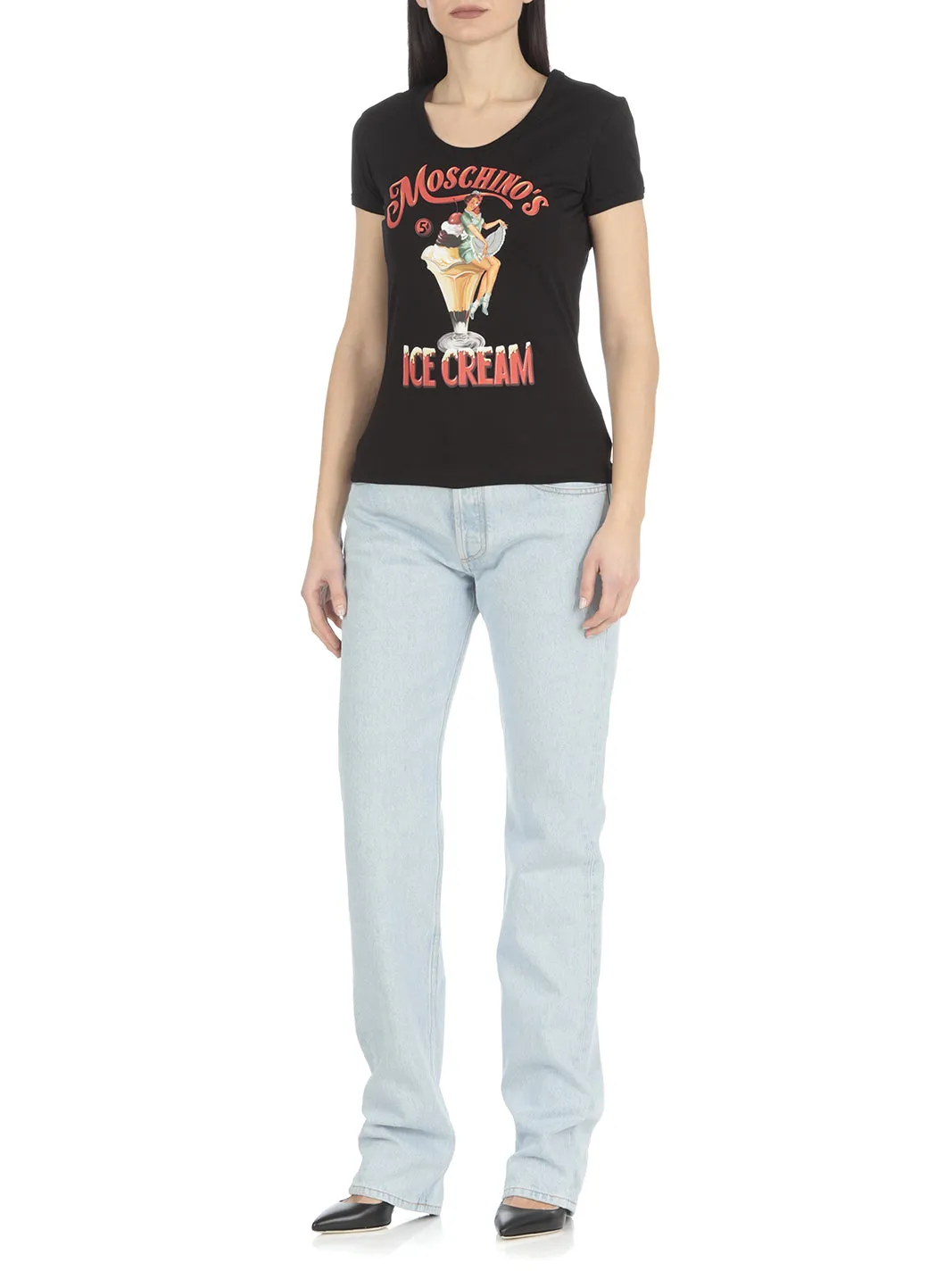 Moschino Logo Printed Crewneck T-Shirt