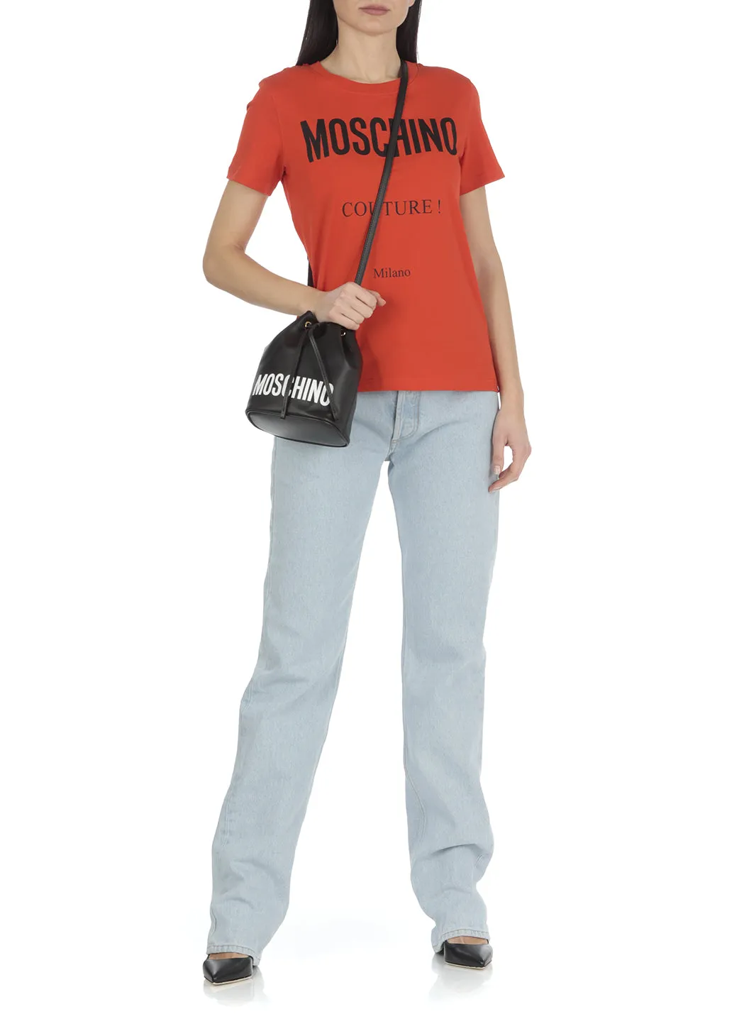 Moschino Logo Printed Crewneck T-Shirt