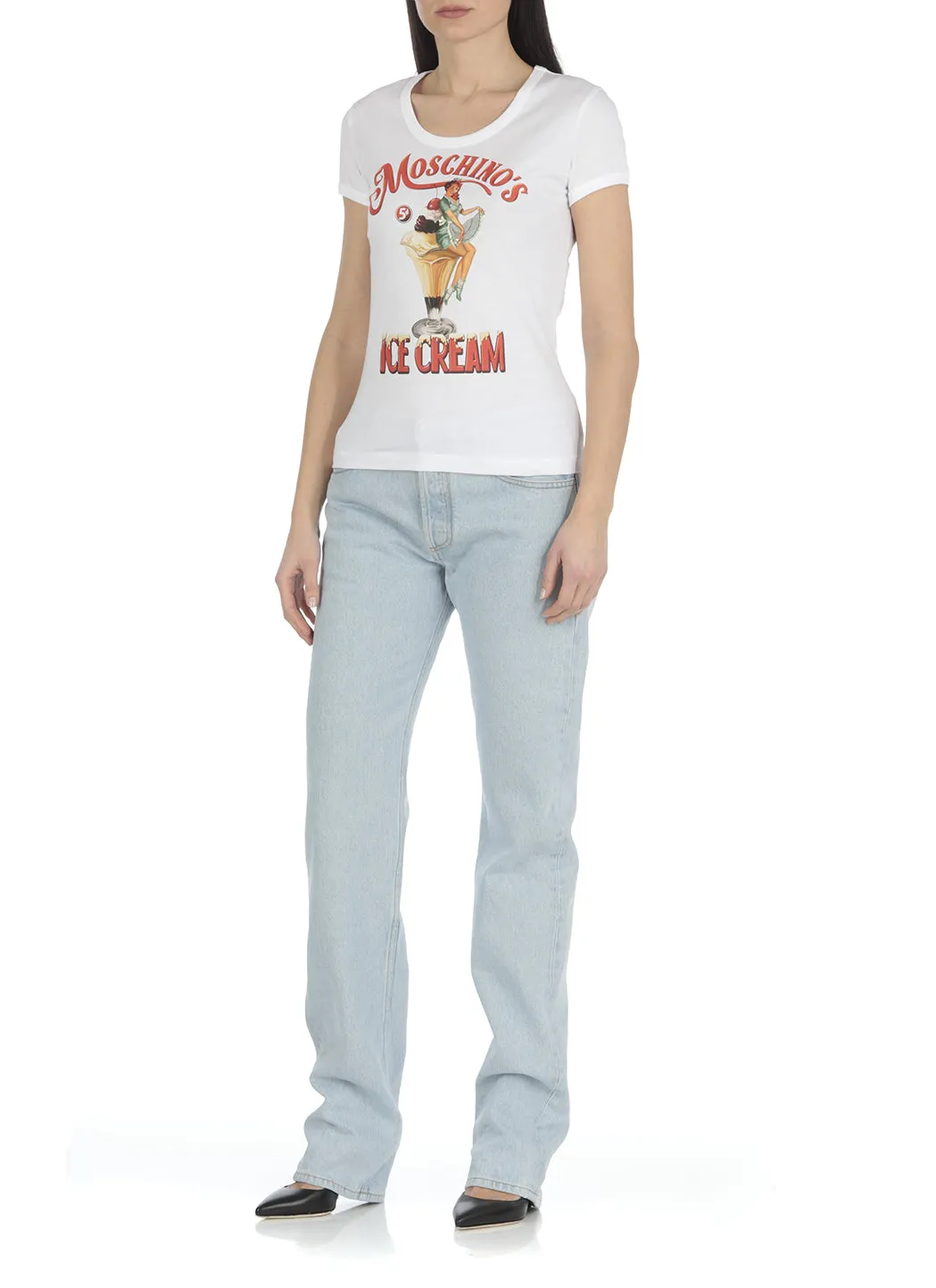 Moschino Logo Printed Crewneck T-Shirt