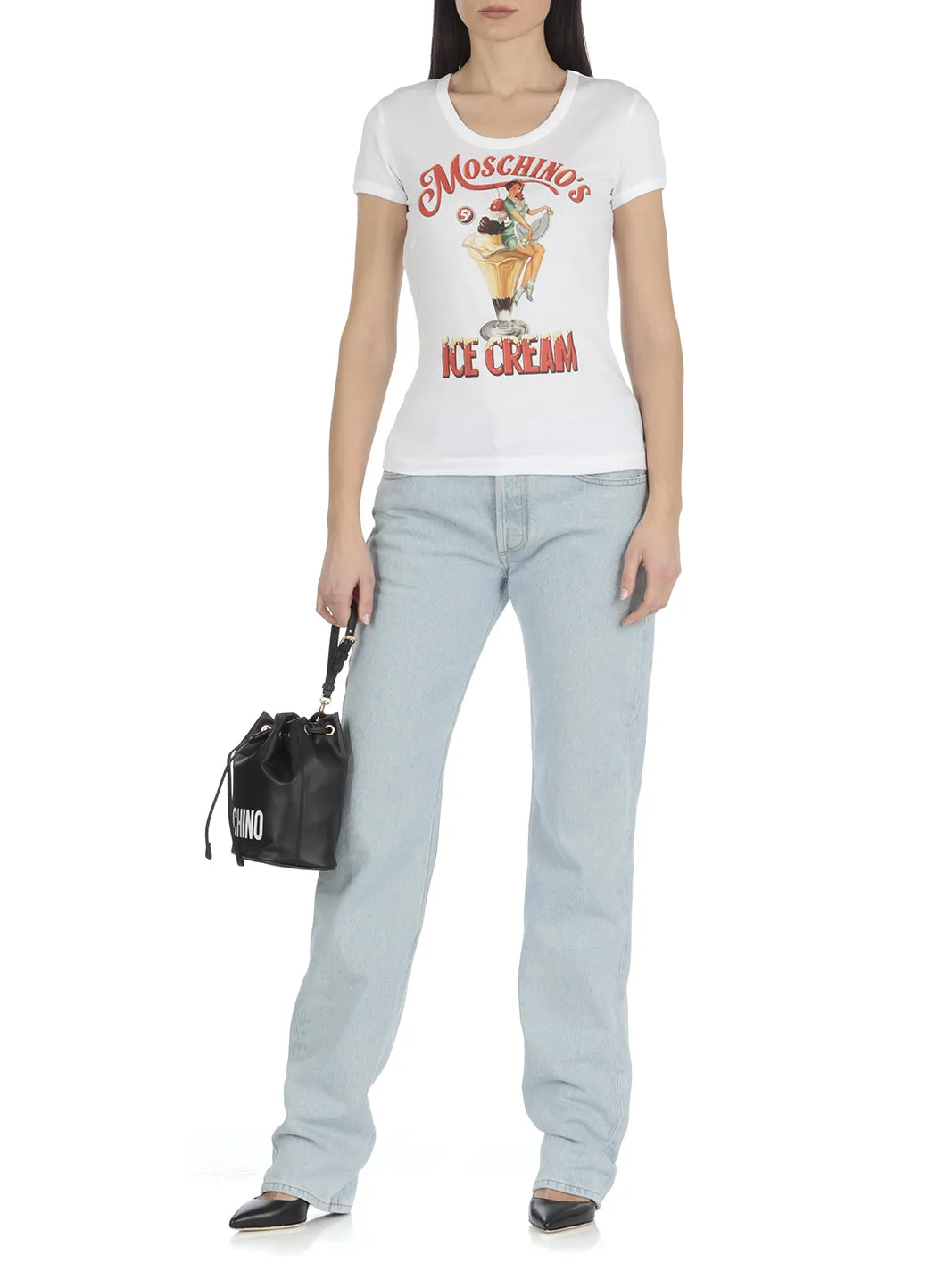 Moschino Logo Printed Crewneck T-Shirt