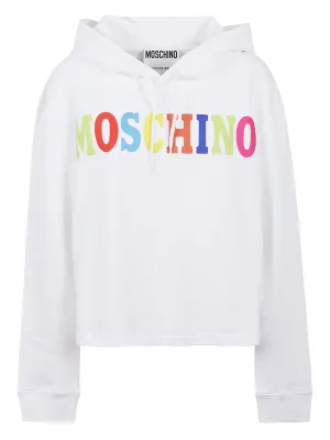 Moschino Logo Printed Drawstring Hoodie