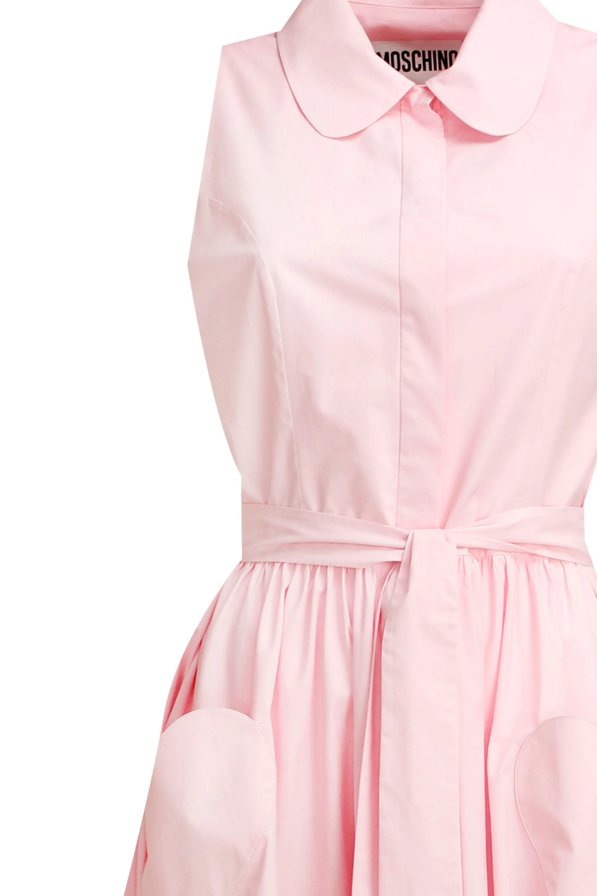 Moschino Sleeveless Tied Waist Midi Shirt Dress