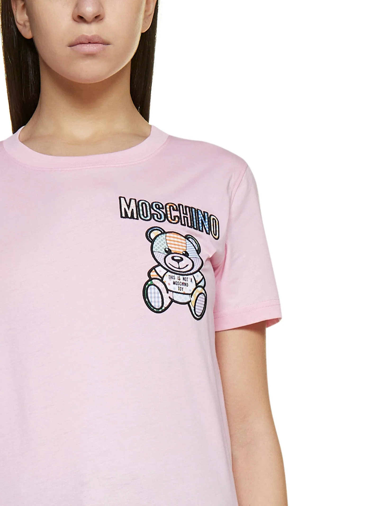 Moschino Teddy Bear Embroidered Crewneck T-Shirt