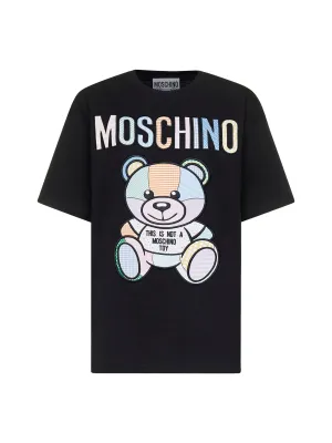 Moschino Teddy Bear Embroidered Crewneck T-Shirt