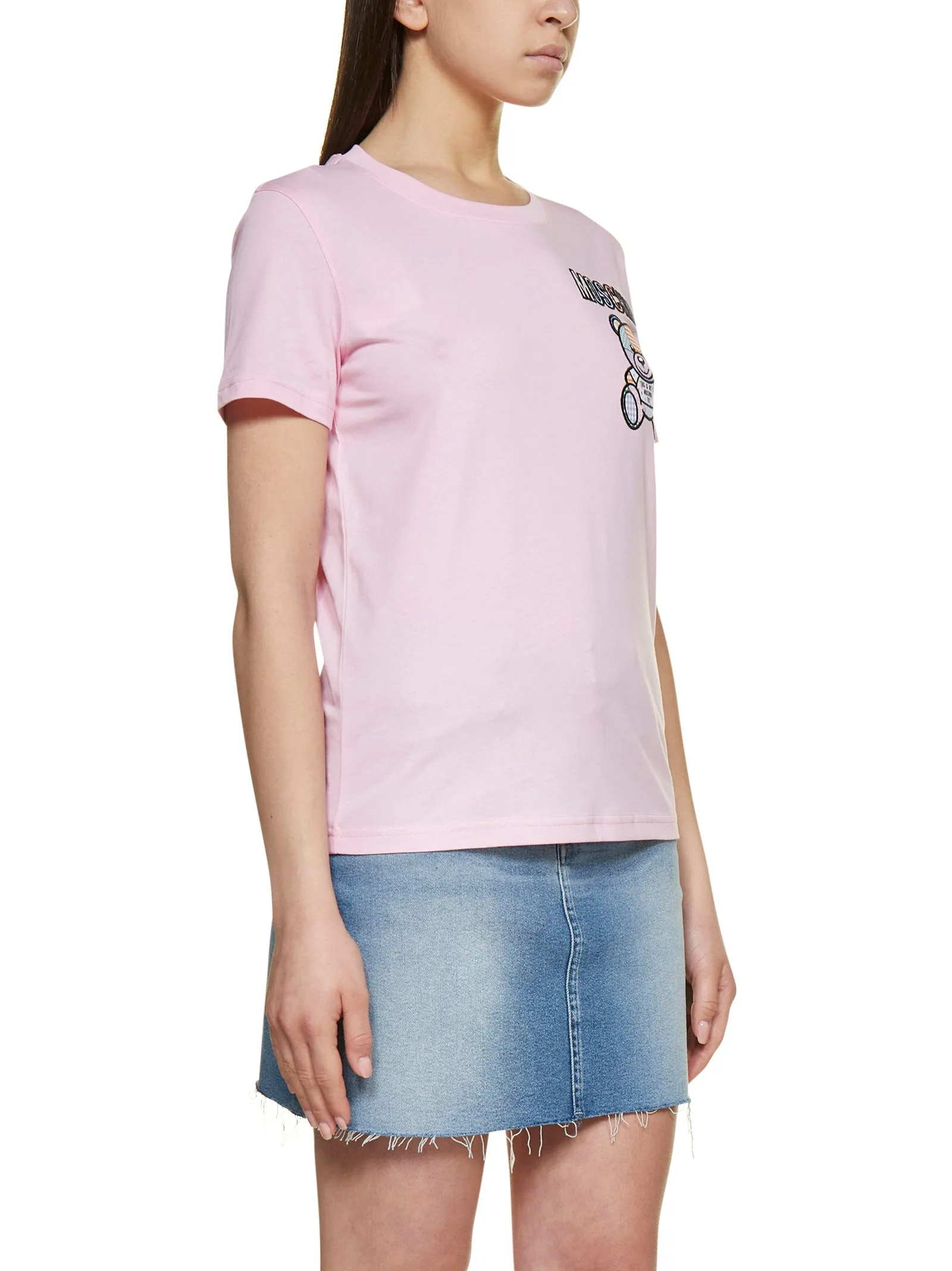 Moschino Teddy Bear Embroidered Crewneck T-Shirt