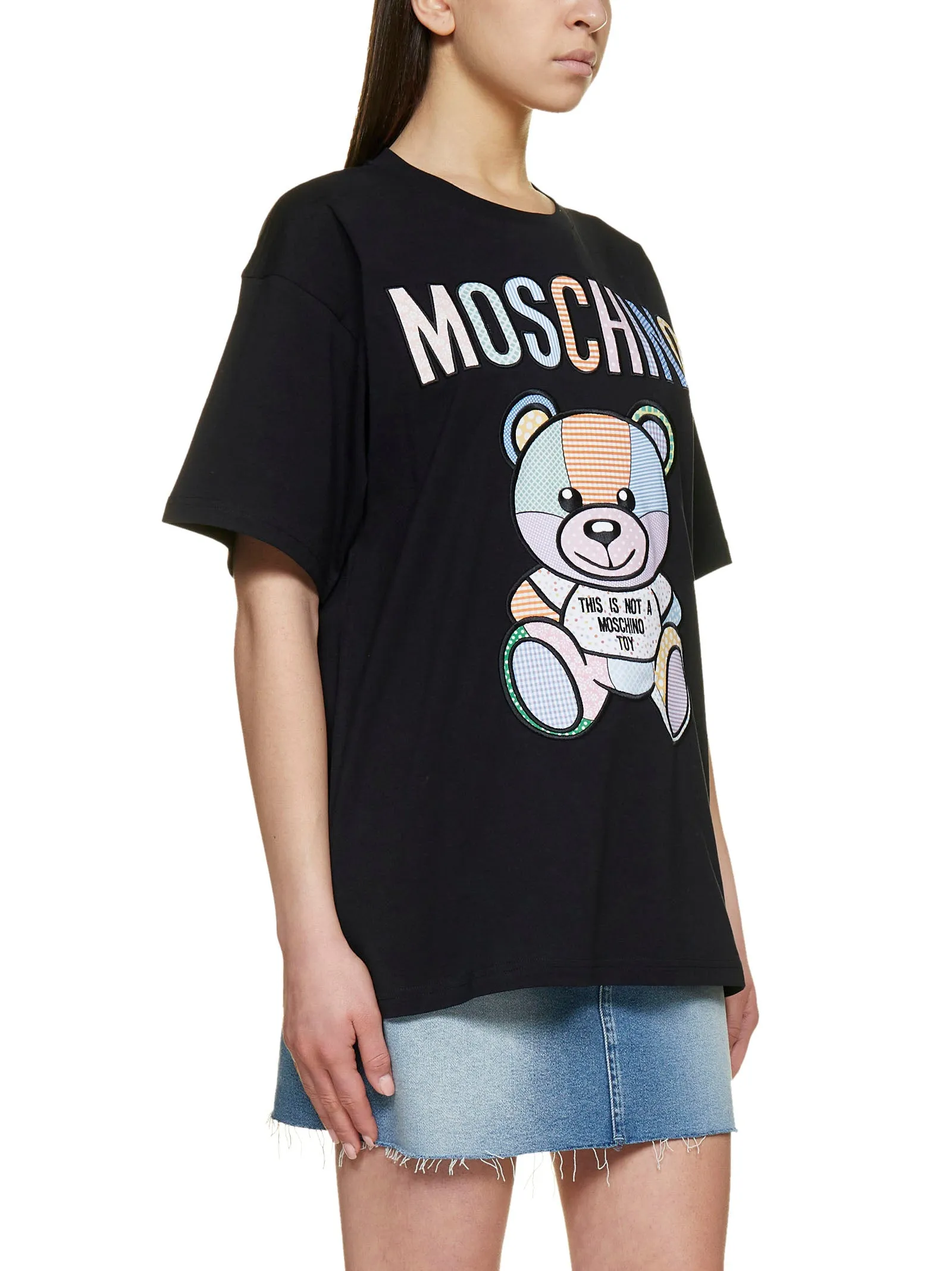 Moschino Teddy Bear Embroidered Crewneck T-Shirt