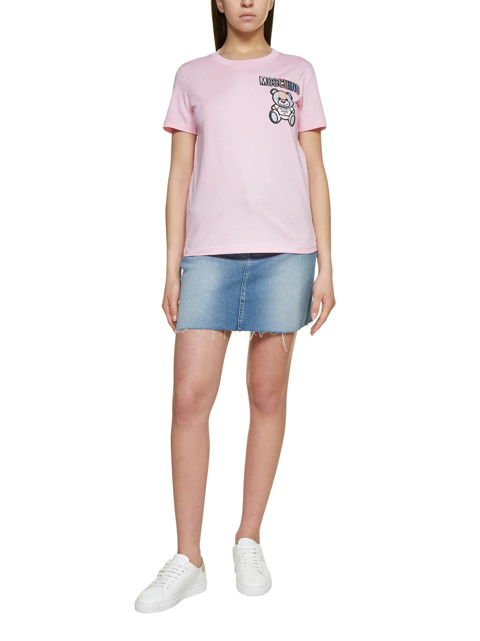 Moschino Teddy Bear Embroidered Crewneck T-Shirt