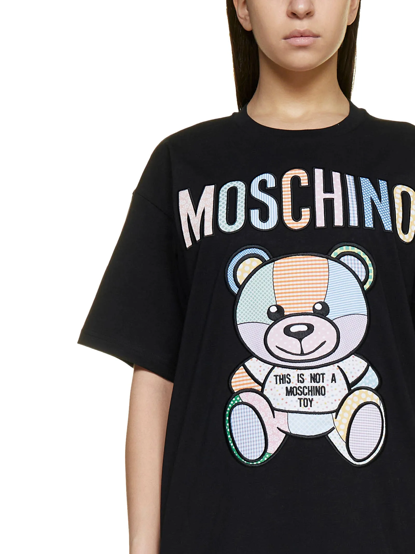 Moschino Teddy Bear Embroidered Crewneck T-Shirt