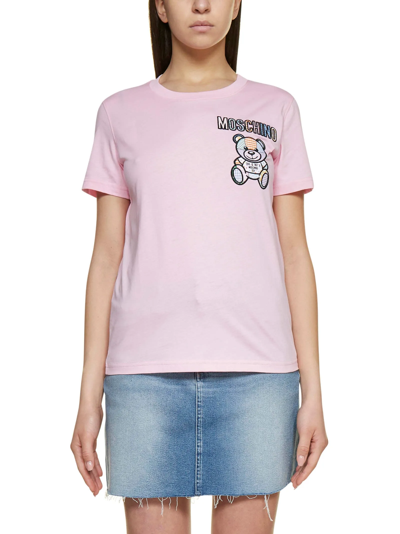 Moschino Teddy Bear Embroidered Crewneck T-Shirt