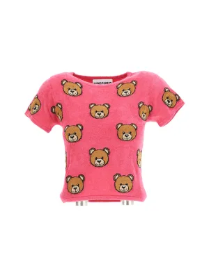 Moschino Teddy Motif Cropped T-Shirt