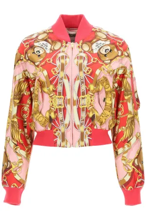 Moschino Teddy Scarf Printed Bomber Jacket