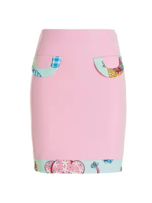Moschino Zip Detailed Contrast Trim Skirt