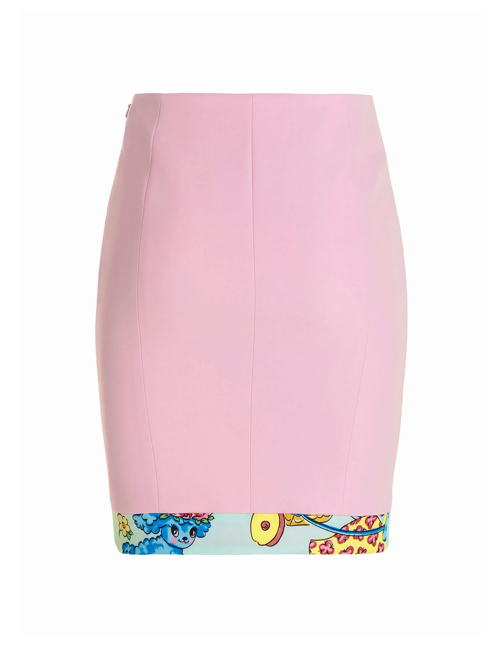 Moschino Zip Detailed Contrast Trim Skirt