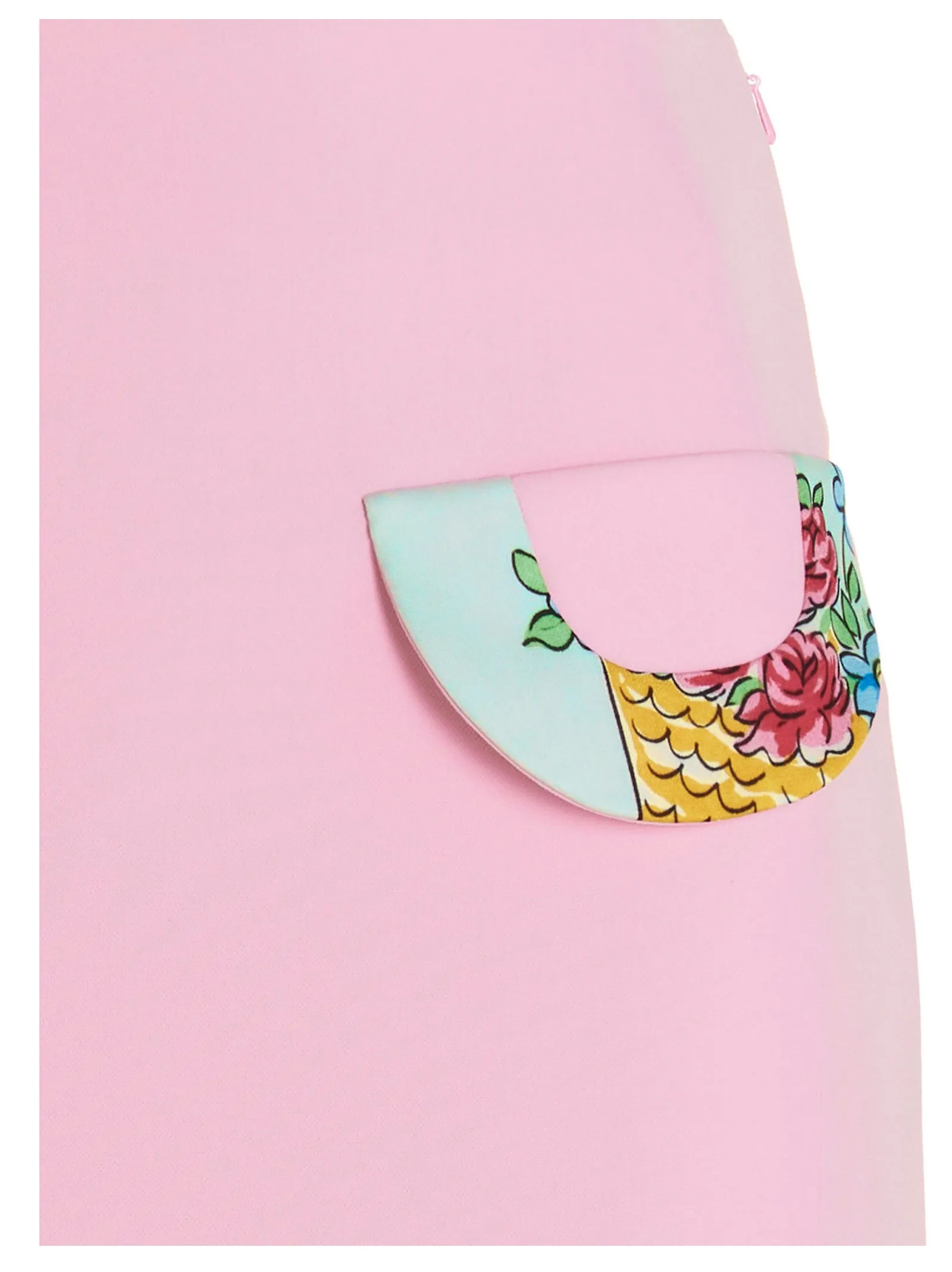 Moschino Zip Detailed Contrast Trim Skirt