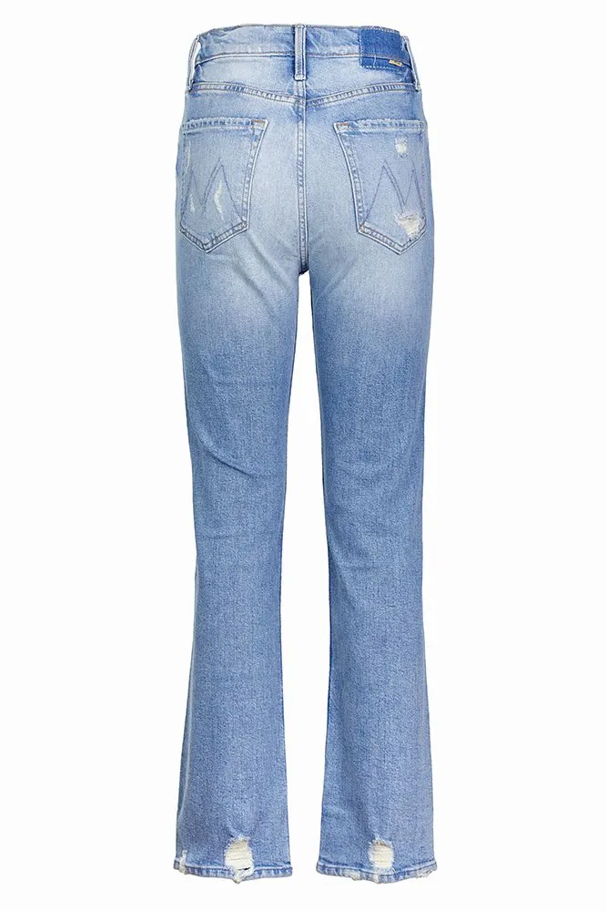 Mother Rider High-Waisted Distressed Jeans