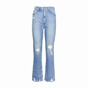 Mother Rider High-Waisted Distressed Jeans