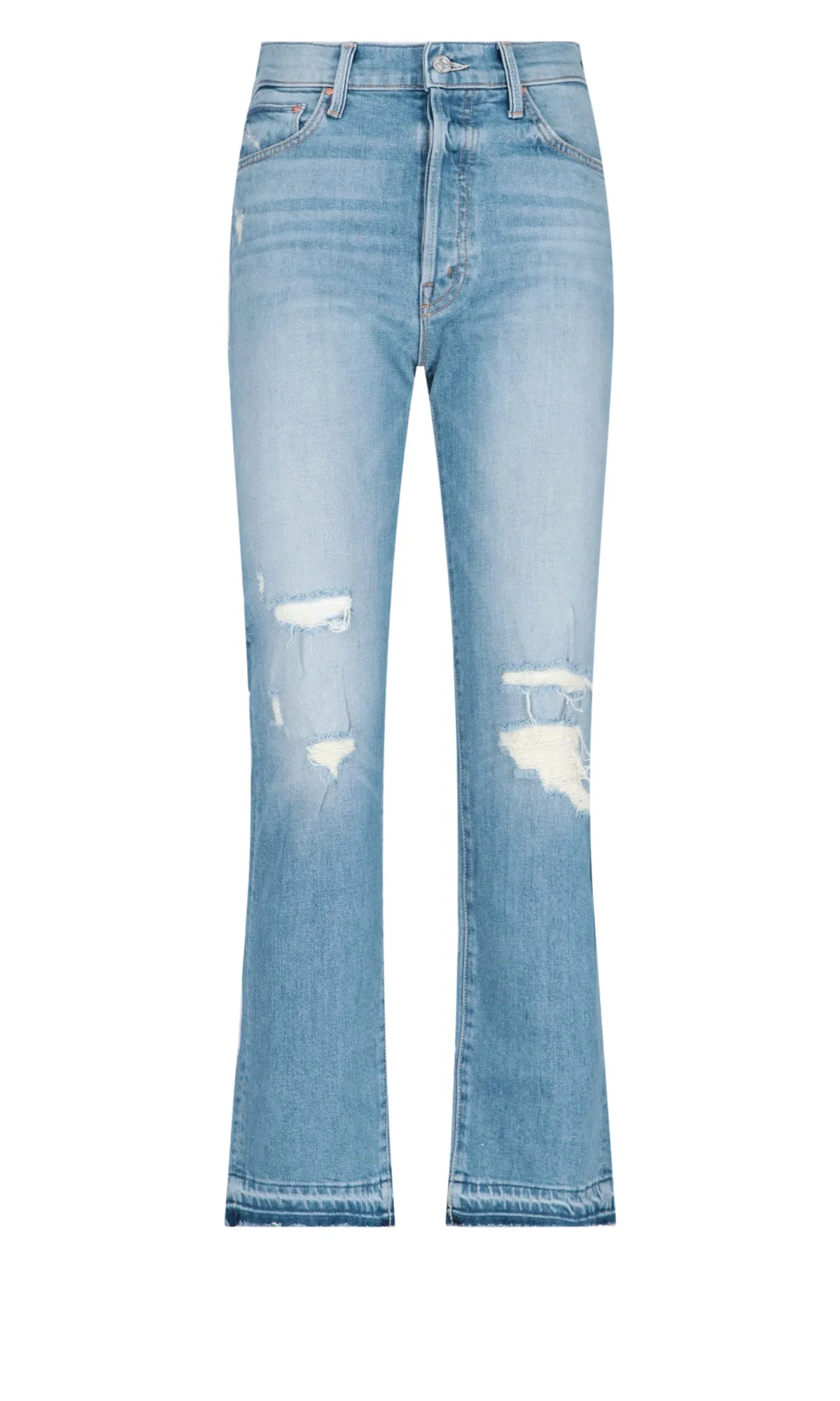 Mother The High-Waisted Hiker Hoover Undone Hem Jeans