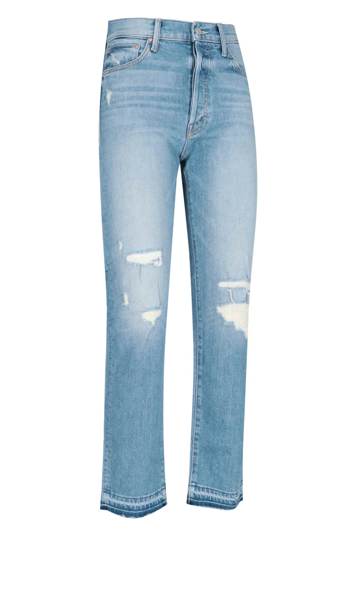 Mother The High-Waisted Hiker Hoover Undone Hem Jeans