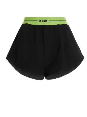 MSGM A-Line Logo Waistband Shorts
