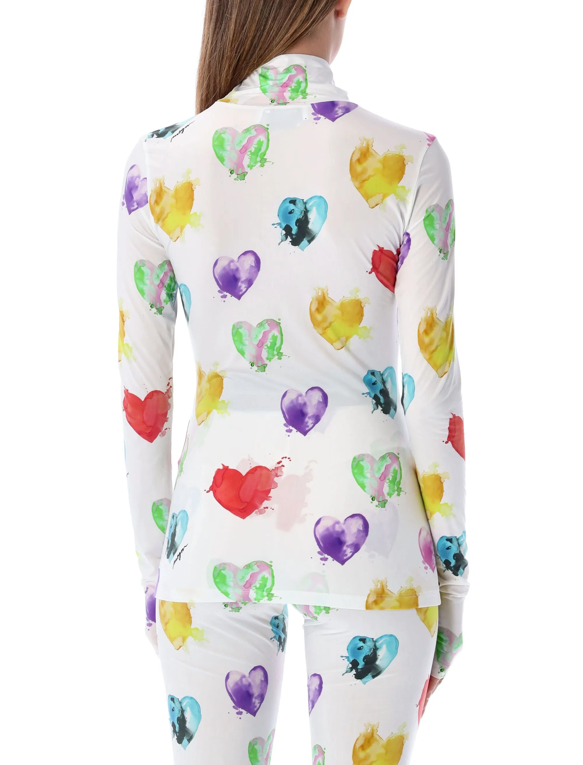 MSGM Allover Logo Printed High-Neck Top