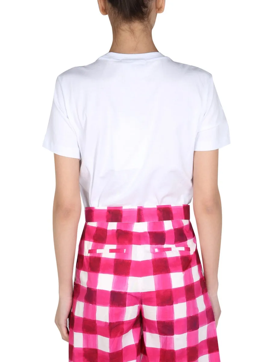 MSGM Cherry Logo Embroidered T-Shirt
